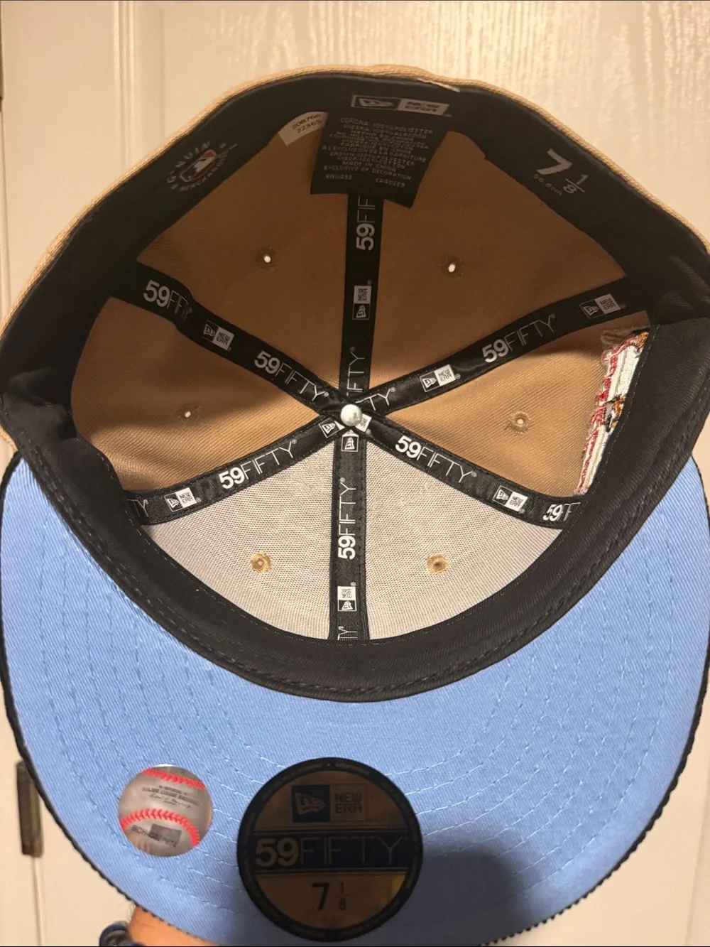 Dodgers Two-Tone Corduroy Baseball Cap - Tan & Black Jackie Robinson